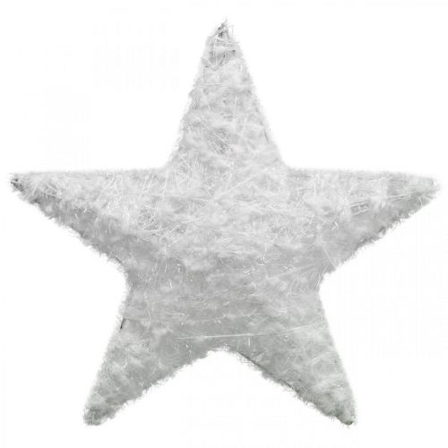 Floristik24 Julepyntstjerne Julepyntstjerne hvit ull H30cm