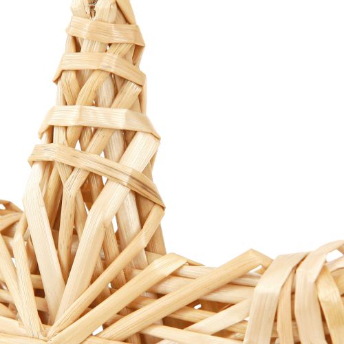 gjenstander Dekorative stjerner 11 cm juletrepynt laget av naturlig rotting, sett med 6