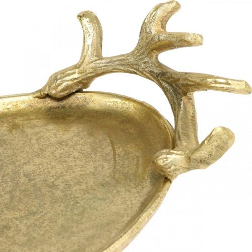 gjenstander Deco brett gull hjort gevir vintage brett oval L35×B17cm