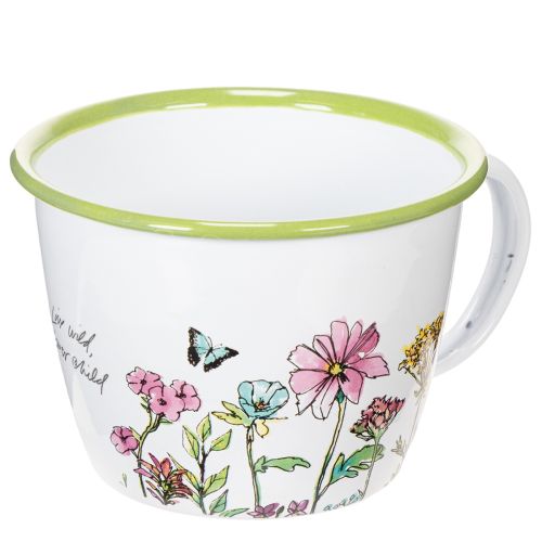 Dekorativ kopp, emaljert blomsterpotte, Ø11 cm H8 cm kjøpe | Floristik24.no
