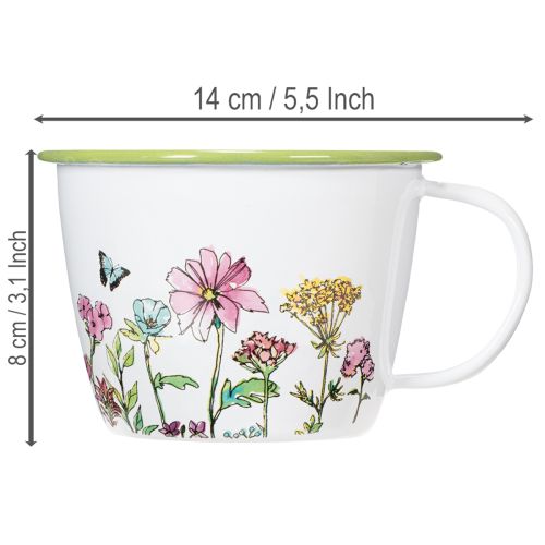 Dekorativ kopp, emaljert blomsterpotte, Ø11 cm H8 cm | Floristik24.no