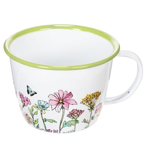 Dekorativ kopp, emaljert blomsterpotte, Ø11 cm H8 cm | Floristik24.no