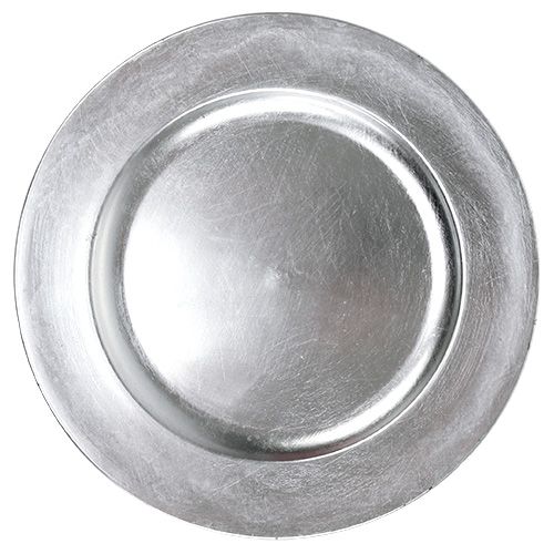 gjenstander Dekorativ plate sølv Ø28cm