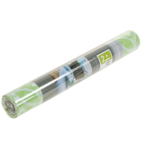 Floristik24 Dekorativt teip med blomster lysegrønn 30cm x 300cm