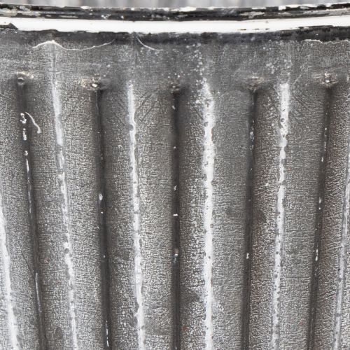 Dekorativ potte til planting, metallpotte med håndtak, metalldekorasjon shabby chic Ø21,5 cm | Floristik24.no