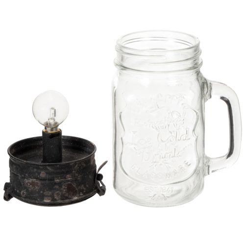 Dekorativt drikkeglass med LED-lampe Ø8cm H16cm | Floristik24.no