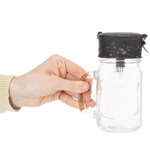 Dekorativt drikkeglass med LED-lampe Ø8cm H16cm | Floristik24.no