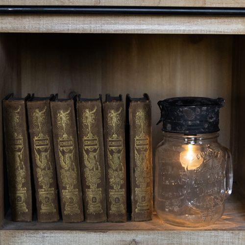 Dekorativt drikkeglass med LED-lampe Ø8cm H16cm | Floristik24.no