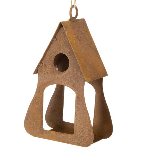 Dekorativt hengende fuglehus, rustfarget fuglehusdekorasjon, 17,5 cm | Floristik24.no