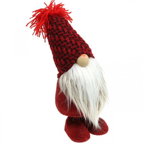 Deco Nisse Skjegg Jul Gnome Deco Figur Rød H30cm