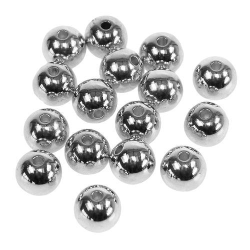 Dekorative perler sølv metallic 14mm 35stk