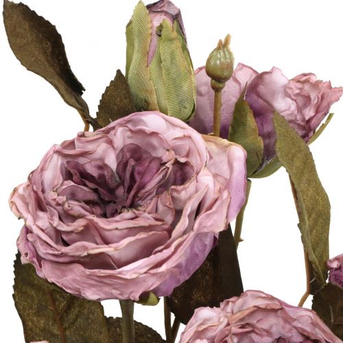 Deco rosebukett kunstige blomster rosebukett fiolett 45cm 3stk