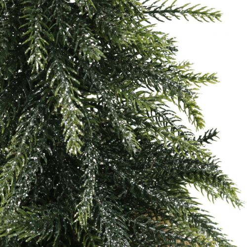 Floristik24 Deco juletre mini gran jute bag glitter, grønn 26cm