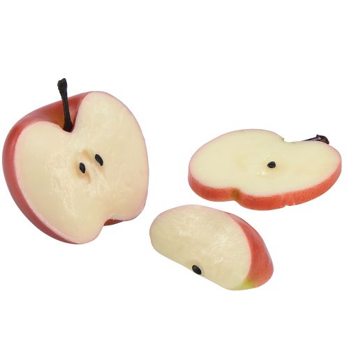 Dekorative epler kunstig frukt i biter 6-7cm 10 stk