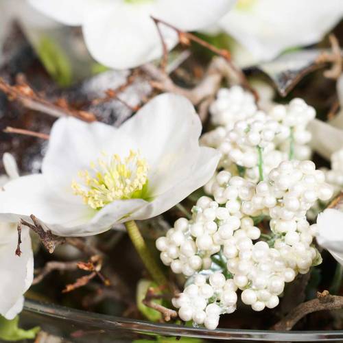 Floristik24 Dekorativ bærgren hvit 24cm 5stk