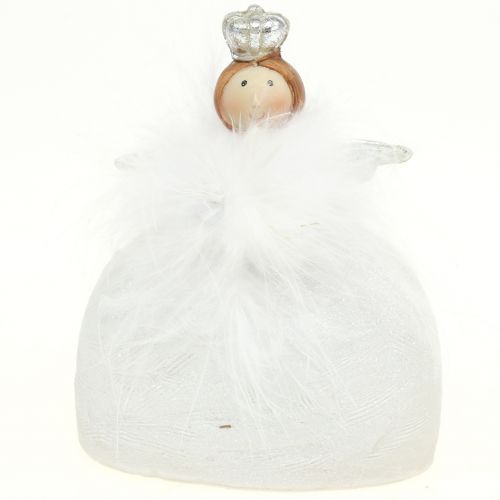 Floristik24 Dekorativ engelhvit, sølv 15,5cm 2stk