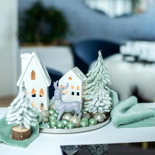 Floristik24 Dekorativ pelsbånd grønn faux fur mintpels bordløper 15 × 150cm