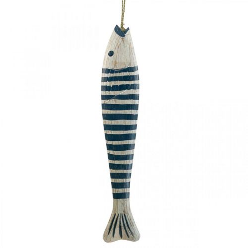 gjenstander Deco fisketre Trefisk til å henge opp Mørkeblå H57,5cm