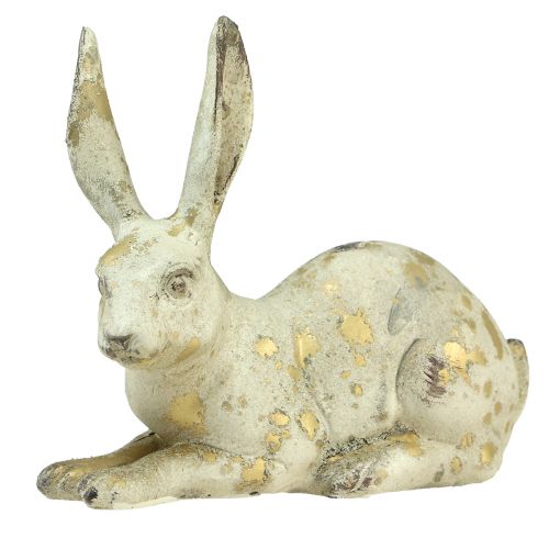 gjenstander Dekorative kaniner stående stående hvitt gull H12,5x16,5cm 2stk