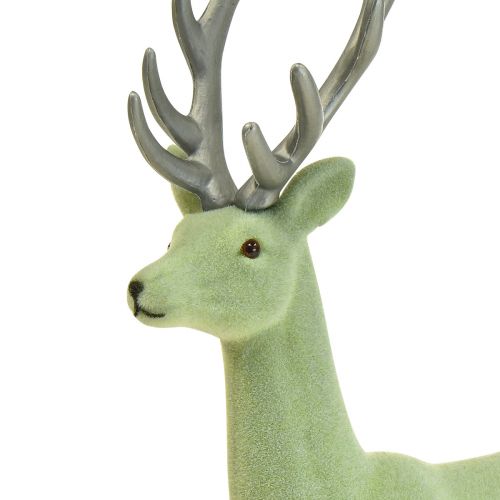 gjenstander Dekorativ hjorterein julefigur grønn grå H37cm