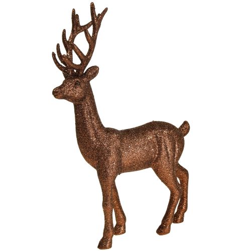 gjenstander Deco hjort rein kobber dekorasjonsfigur glitter H37cm