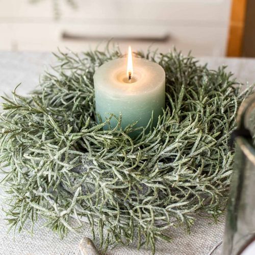 Floristik24 Dekorativ krans Ø30cm med glittergrønt