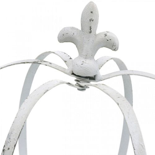 Floristik24 Dekorativt sett med 3 dekorative kronehvit shabby chic metallhagedekorasjonssett