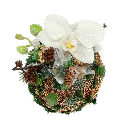 Dekorativ ball mørk brun Ø15cm | Floristik24.no