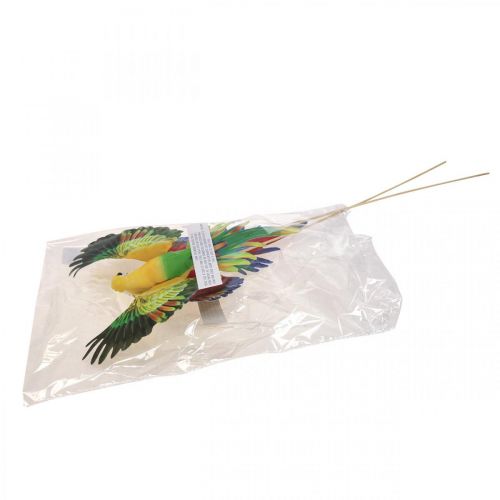 Floristik24 Blomsterplugg fugl, deco papegøye rød gul 28×19cm 2stk