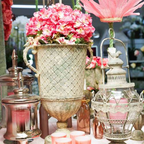 Floristik24 Metallkopp antikk mosegrønn Ø19,5cm H37cm