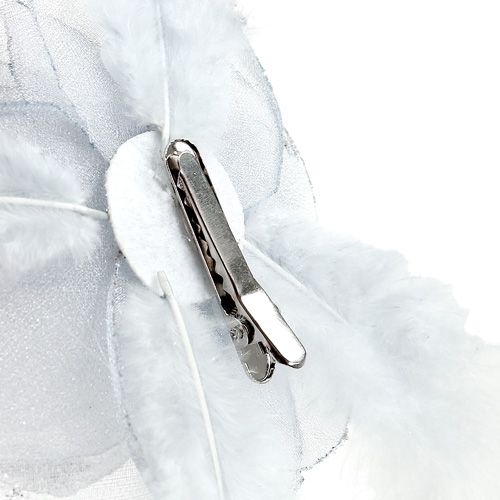 Floristik24 Dekorrose på klips Ø10cm sølv 2stk