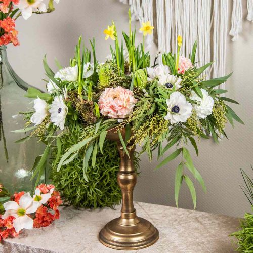 Floristik24 Dekorativ skål med fotmetall dekorativ skål vintage Ø32cm H37cm