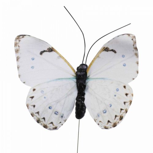 Floristik24 Deco sommerfugl på tråd fargerik vårpynt 8cm 12stk