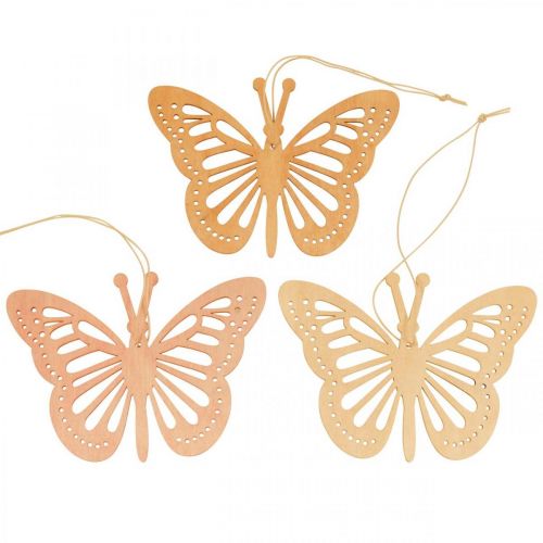 Deco sommerfugler deco henger oransje/rosa/gul 12cm 12stk