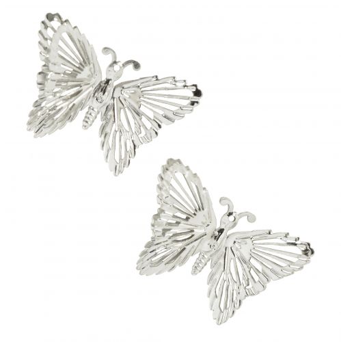Floristik24 Dekorative sommerfugler metall hengende dekorasjon sølv 5cm 30stk