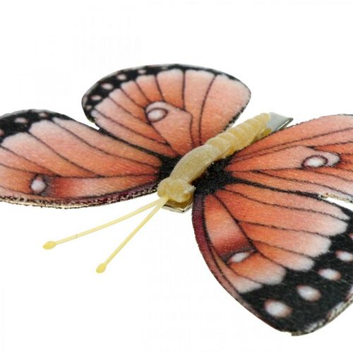 gjenstander Deco sommerfugler med klips B4,5–11,5cm 10stk brunoransje