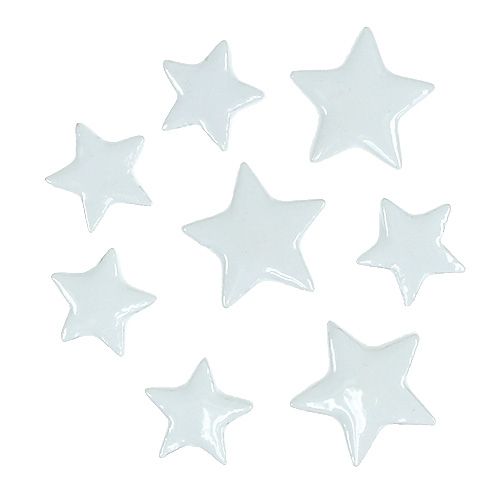 gjenstander Deco stjerner til å drysse hvit 4-5cm 72p