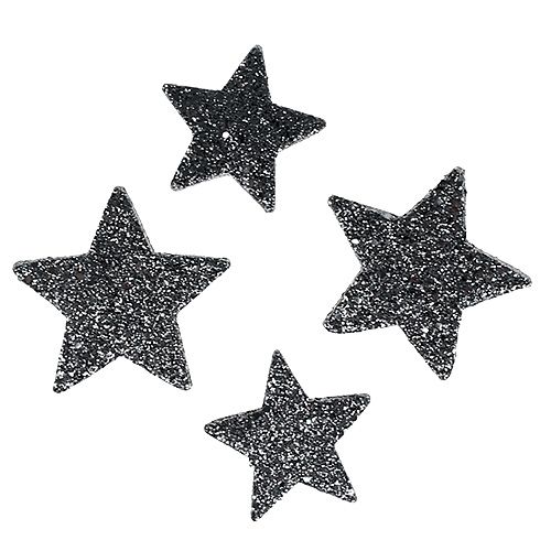 Dekorative stjerner for spredning av 4-5cm svart 40stk