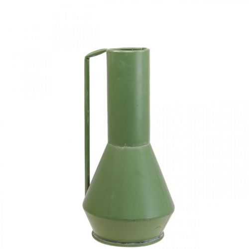 Dekorativ vase metall grønt håndtak dekorativ kanne 14cm H28,5cm