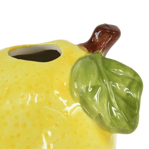 Floristik24 Dekorativ vase sitron keramikk oval gul 11cm×9,5cm×10,5cm