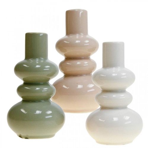 Dekorative vaser, keramikkvasesett sfærisk H13,5cm Ø7,5cm 3stk