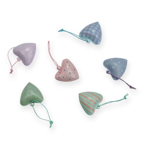 Floristik24 Metallhjerte å henge med motiv 3cm 12stk