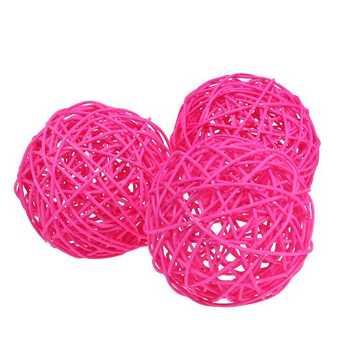 Floristik24 Dekoball Pink 10cm 6stk