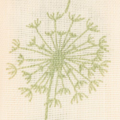 gjenstander Dekorativt bånd, gavebånd, løvetanndesign, kremfarget, 40 mm, 15 m