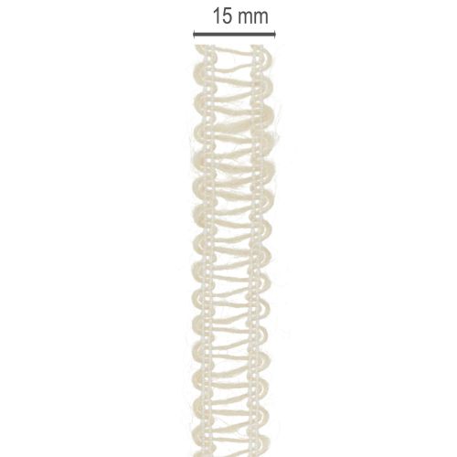 gjenstander Dekorativt jutebånd, naturlig gavebånd, kremhvit, 15 mm x 15 m