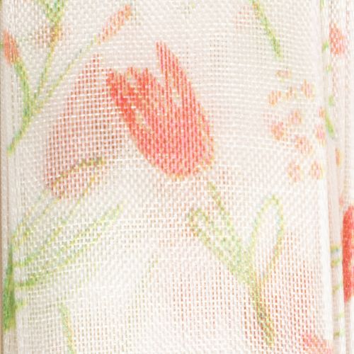 gjenstander Gavebånd med tulipanmønster, kreativt for spesielle anledninger og sesongdekorasjon, 2,5 cm bredt, 18 m langt