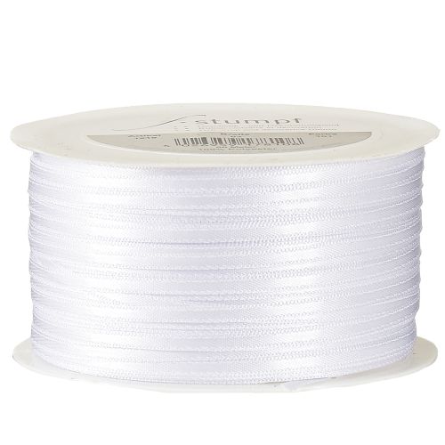 gjenstander Dekorativt bånd satengbånd hvitt dobbelt satengbånd 3mm 50m