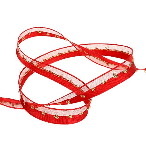 gjenstander Deco bånd med lurex dekorasjon rødgull 15mm 20m