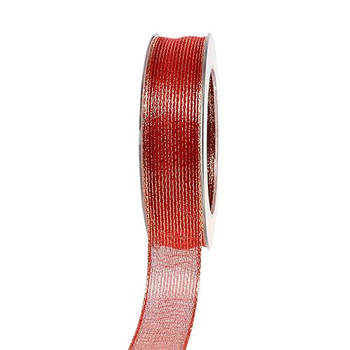 Deco bånd med lurex striper rød 25mm 20m kjøpe | Floristik24.no