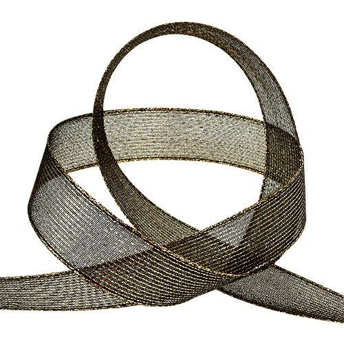 Deco bånd med lurex striper svart 25mm 20m | Floristik24.no